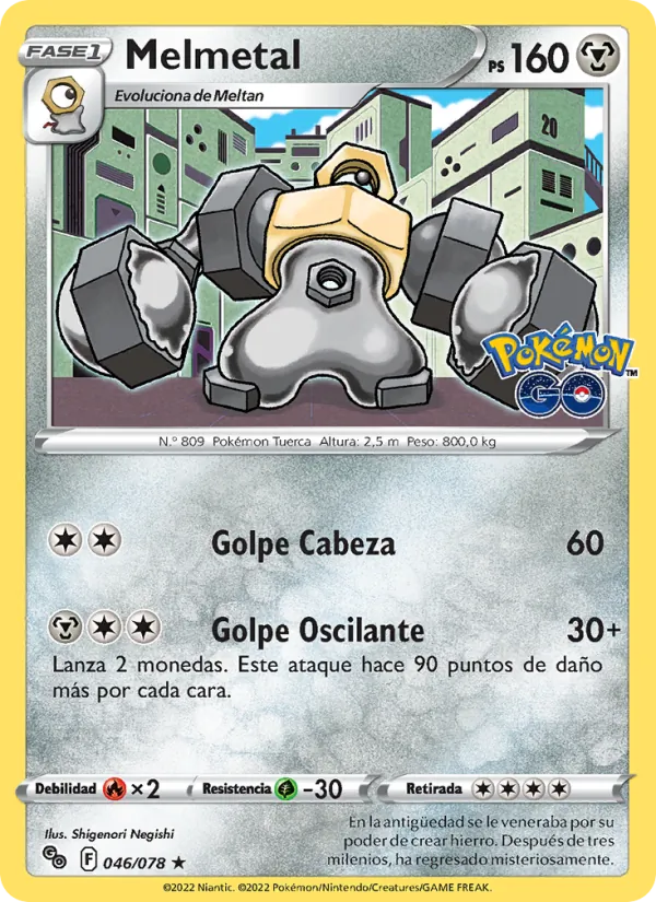Carta Melmetal de la expansión Pokémon GO, número 046/78
