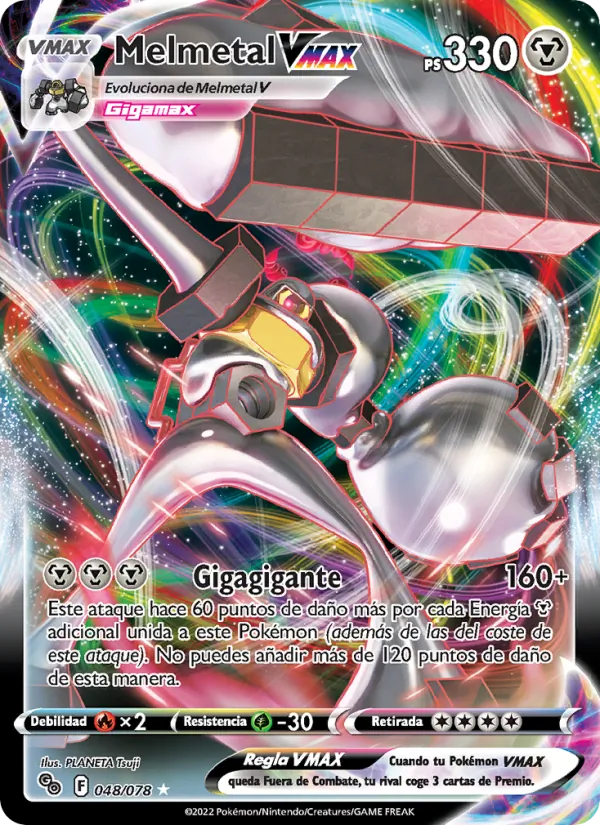 Carta Melmetal VMAX de la expansión Pokémon GO, número 048/78