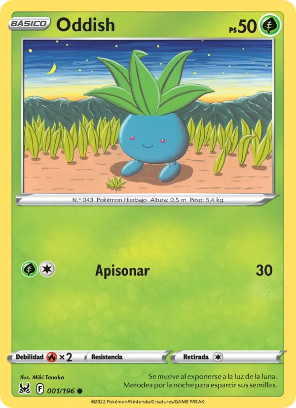 Carta Oddish de la expansión Origen Perdido, número 001/196