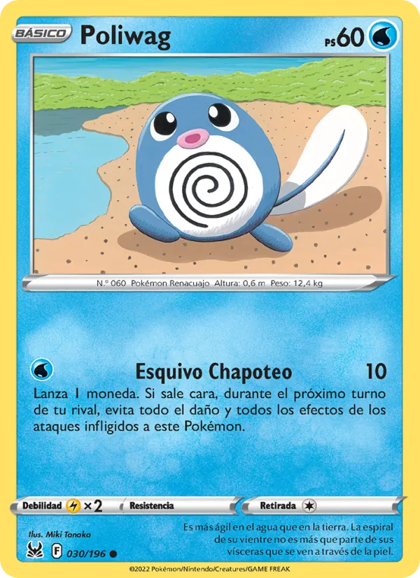Carta Poliwag de la expansión Origen Perdido, número 030/196