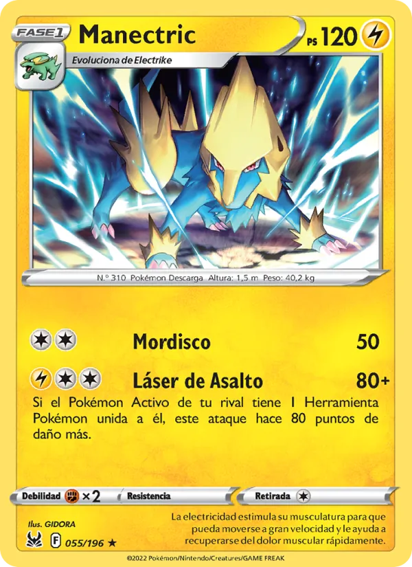 Carta Manectric de la expansión Origen Perdido, número 055/196