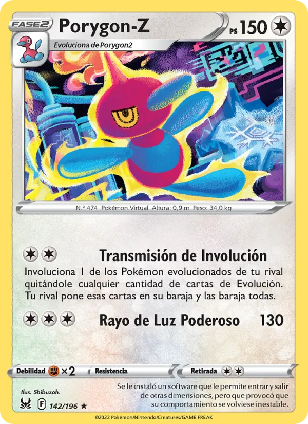 Carta Porygon-Z de la expansión Origen Perdido, número 142/196