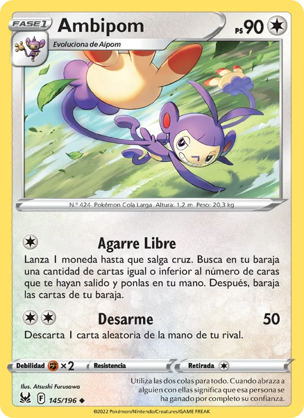 Carta Ambipom de la expansión Origen Perdido, número 145/196