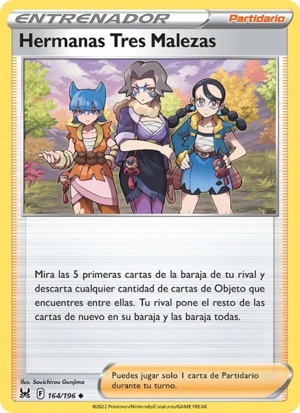 Carta Hermanas Tres Malezas de la expansión Origen Perdido, número 164/196
