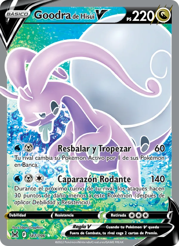 Carta Goodra de Hisui V de la expansión Origen Perdido, número 187/196