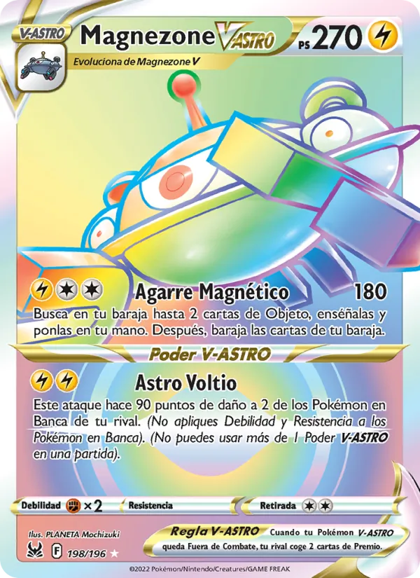 Carta Magnezone V-ASTRO de la expansión Origen Perdido, número 198/196