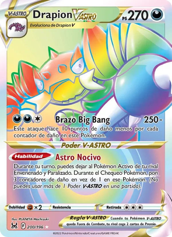 Carta Drapion V-ASTRO de la expansión Origen Perdido, número 200/196