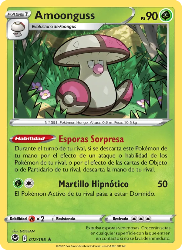 Carta Amoonguss de la expansión Tempestad Plateada, número 012/195