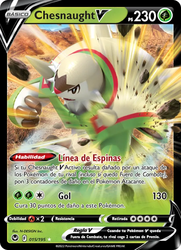 Carta Chesnaught V de la expansión Tempestad Plateada, número 015/195
