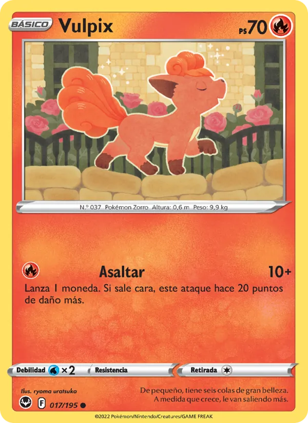 Carta Vulpix de la expansión Tempestad Plateada, número 017/195