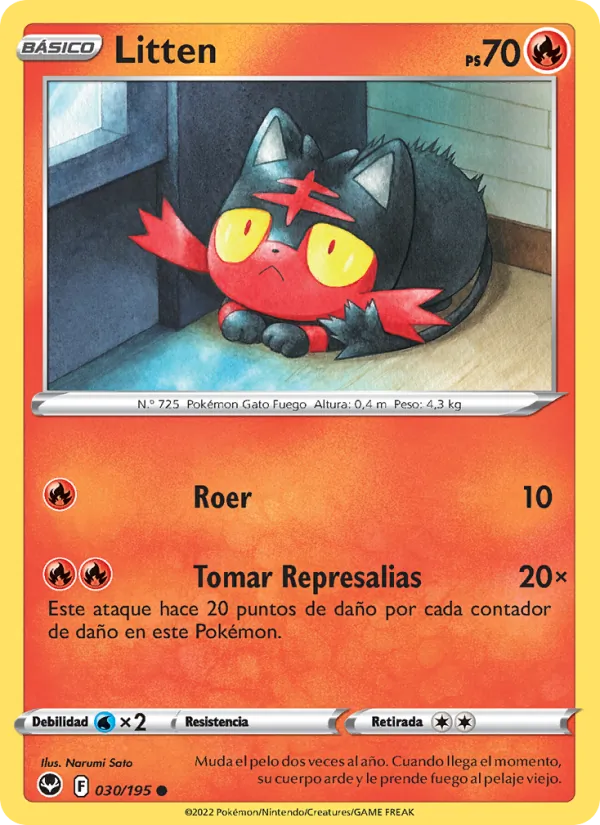 Carta Litten de la expansión Tempestad Plateada, número 030/195
