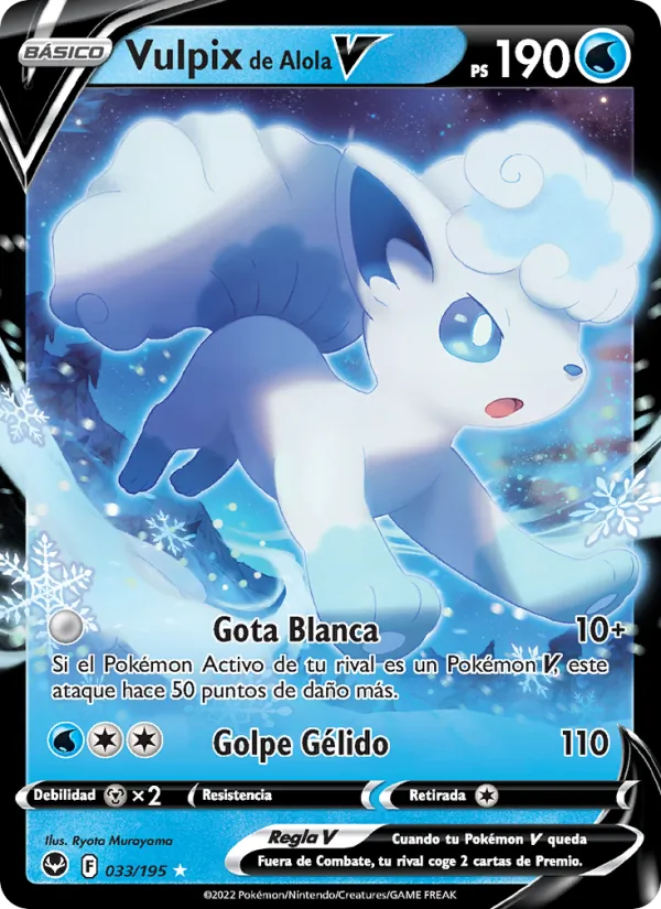 Carta Vulpix de Alola V de la expansión Tempestad Plateada, número 033/195