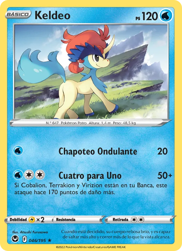 Carta Keldeo de la expansión Tempestad Plateada, número 046/195