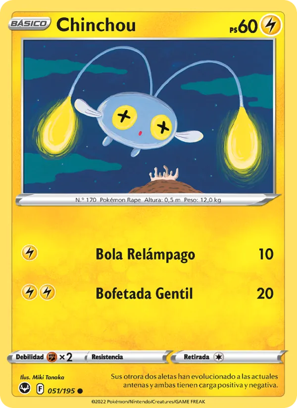 Carta Chinchou de la expansión Tempestad Plateada, número 051/195
