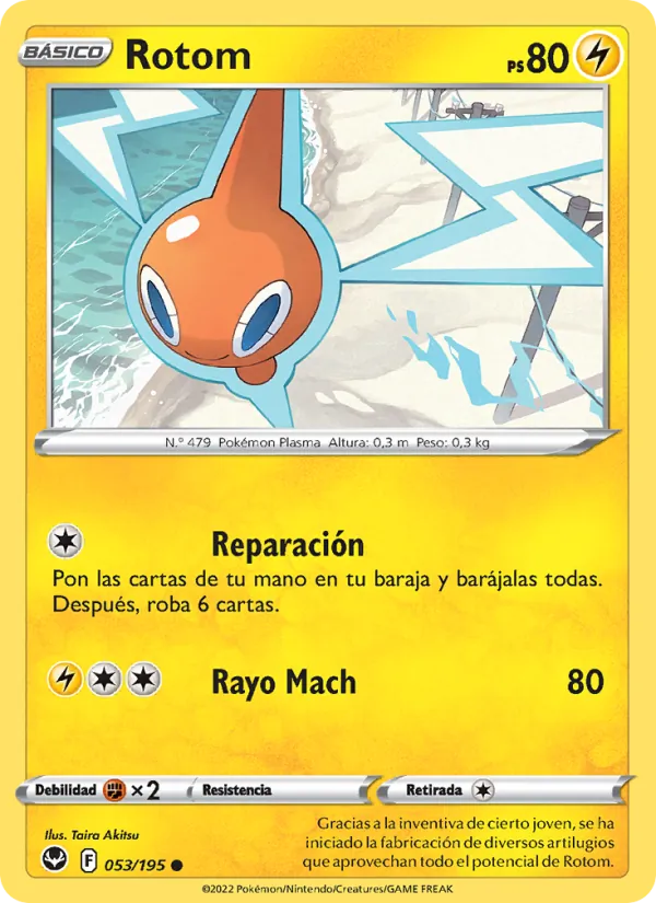 Carta Rotom de la expansión Tempestad Plateada, número 053/195