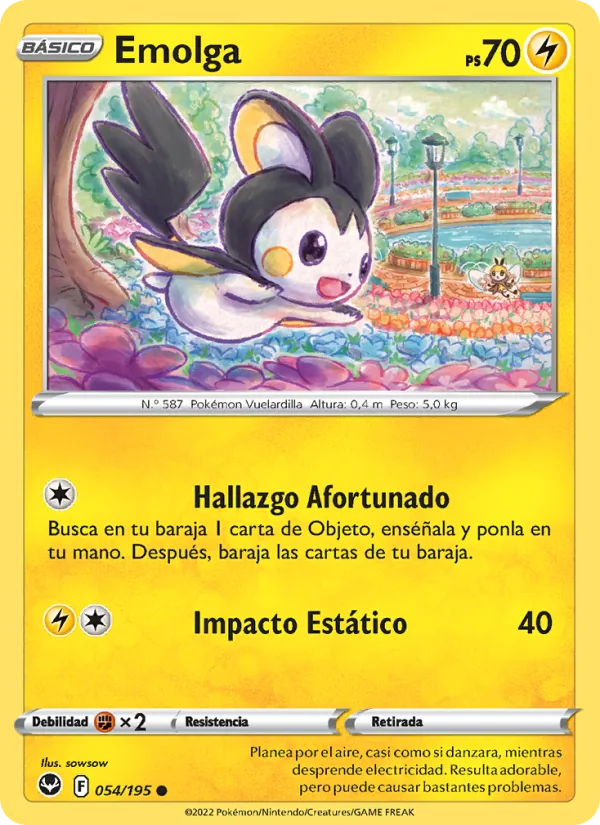 Carta Emolga de la expansión Tempestad Plateada, número 054/195