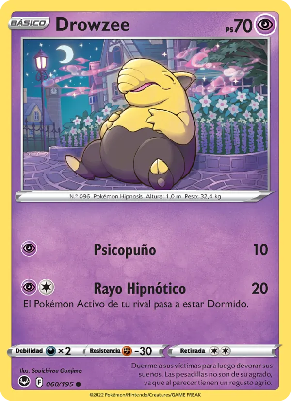 Carta Drowzee de la expansión Tempestad Plateada, número 060/195