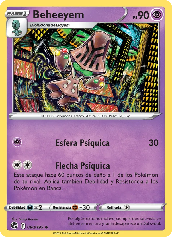 Carta Beheeyem de la expansión Tempestad Plateada, número 080/195