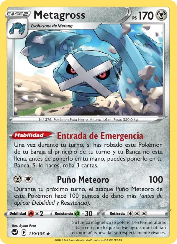 Carta Metagross de la expansión Tempestad Plateada, número 119/195