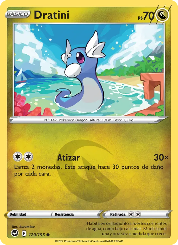 Carta Dratini de la expansión Tempestad Plateada, número 129/195