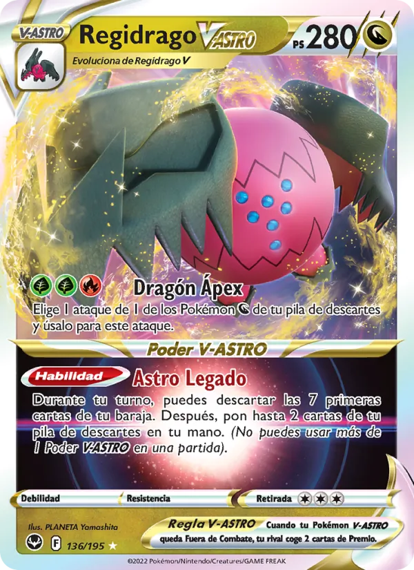 Carta Regidrago V-ASTRO de la expansión Tempestad Plateada, número 136/195