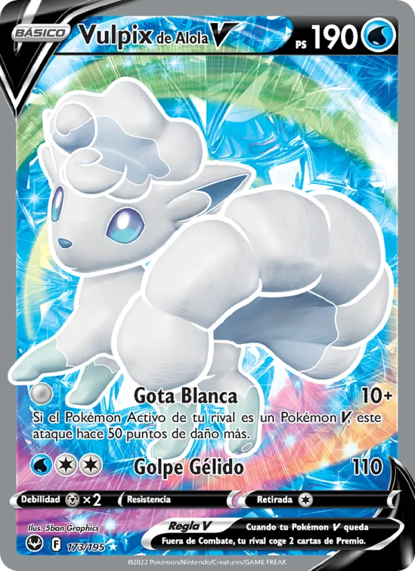 Carta Vulpix de Alola V de la expansión Tempestad Plateada, número 173/195