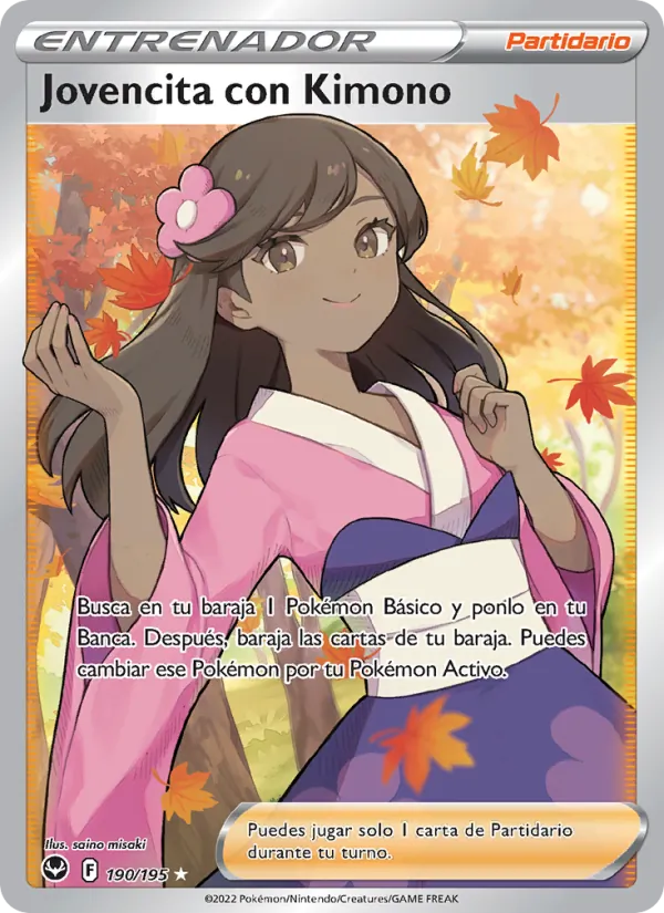 Carta Jovencita con Kimono de la expansión Tempestad Plateada, número 190/195
