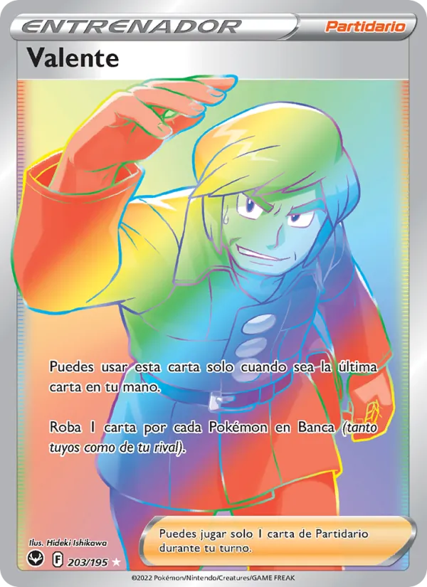 Carta Valente de la expansión Tempestad Plateada, número 203/195