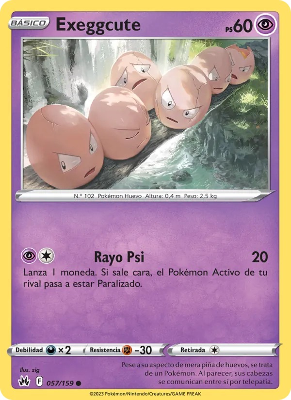 Carta Exeggcute de la expansión Cenit Supremo, número 057/159
