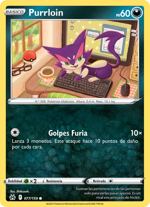 Carta Purrloin de la expansión Cenit Supremo, número 077/159