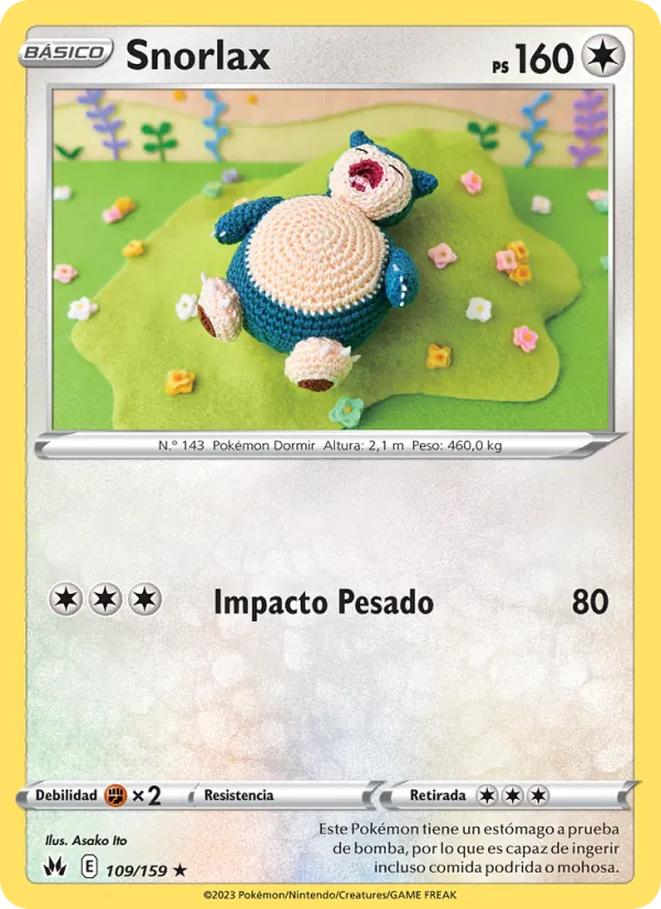 Carta Snorlax de la expansión Cenit Supremo, número 109/159