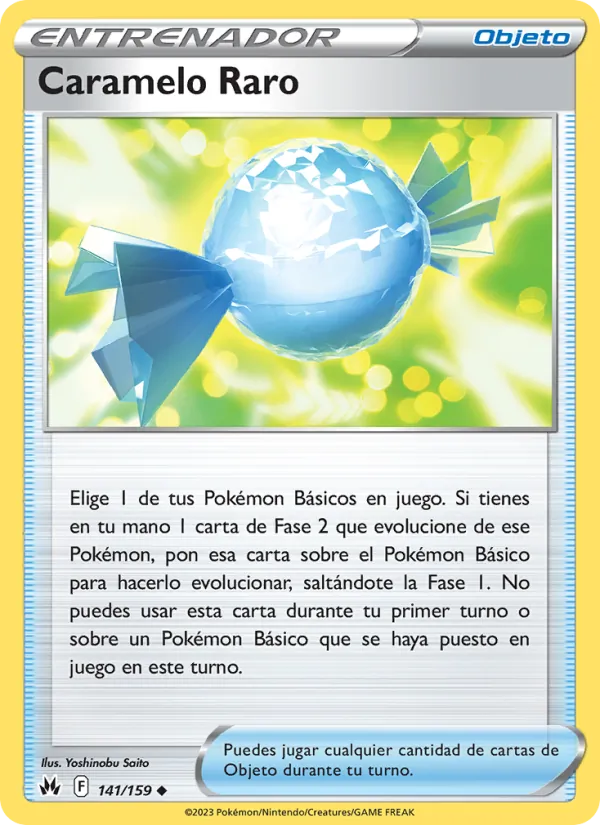 Carta Caramelo Raro de la expansión Cenit Supremo, número 141/159