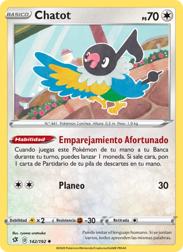 Carta Chatot de la expansión Choque Rebelde, número 142/192