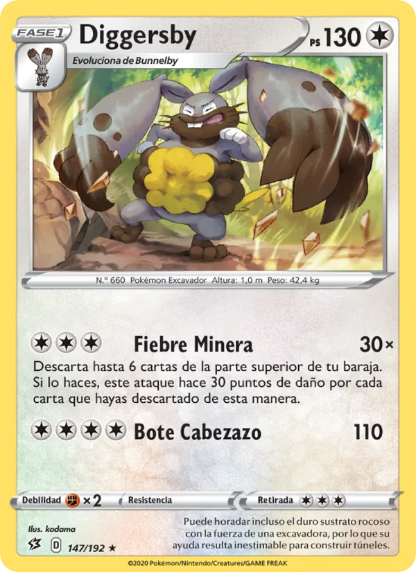 Carta Diggersby de la expansión Choque Rebelde, número 147/192