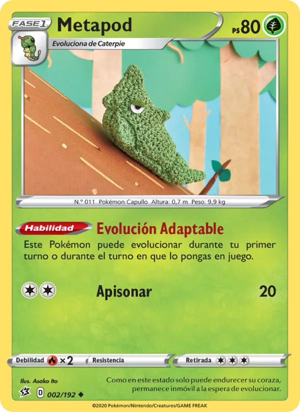 Carta Metapod de la expansión Choque Rebelde, número 2/192