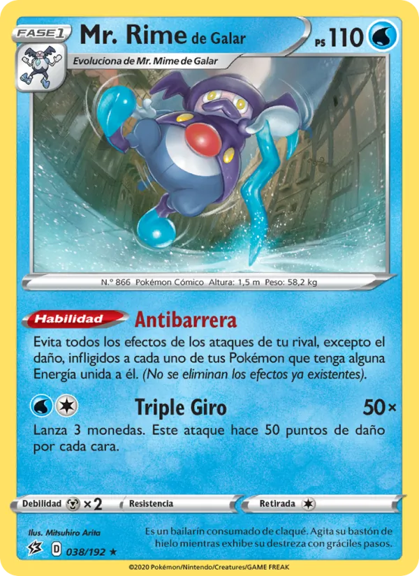 Carta Mr. Rime de Galar de la expansión Choque Rebelde, número 38/192