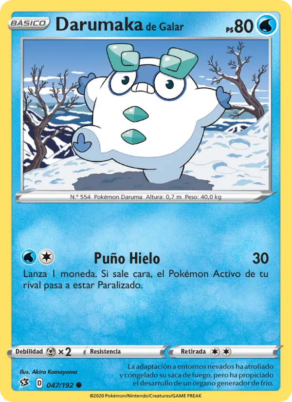 Carta Darumaka de Galar de la expansión Choque Rebelde, número 47/192