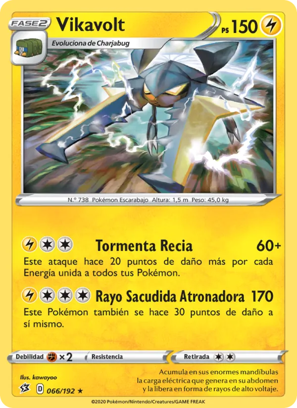 Carta Vikavolt de la expansión Choque Rebelde, número 66/192
