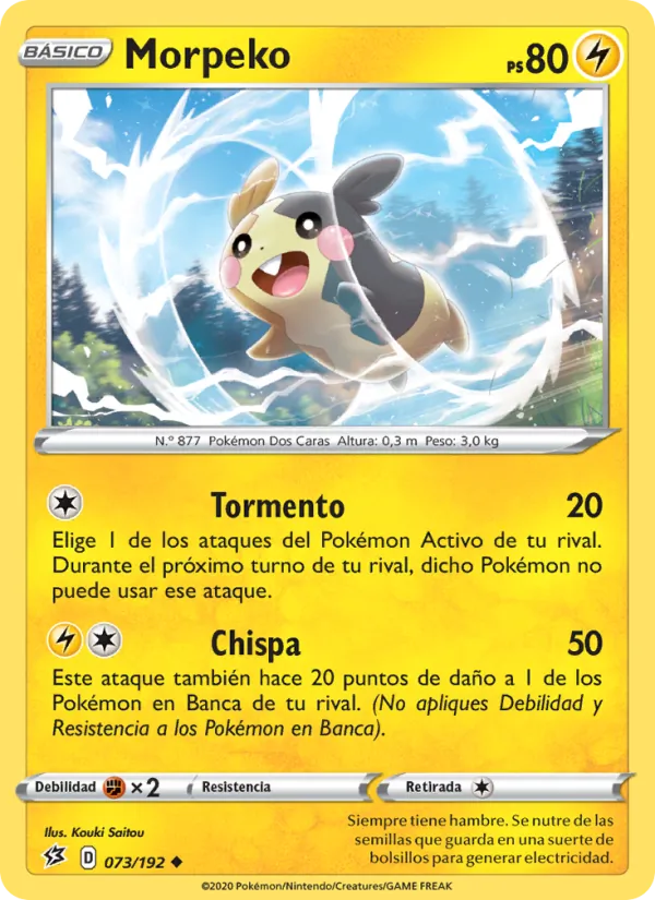 Carta Morpeko de la expansión Choque Rebelde, número 73/192