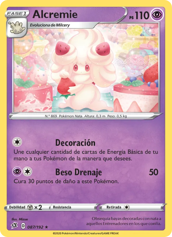 Carta Alcremie de la expansión Choque Rebelde, número 87/192