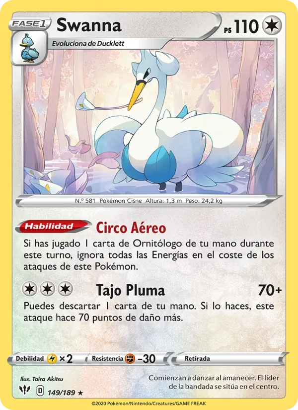 Carta Swanna de la expansión Oscuridad Incandescente, número 149/189
