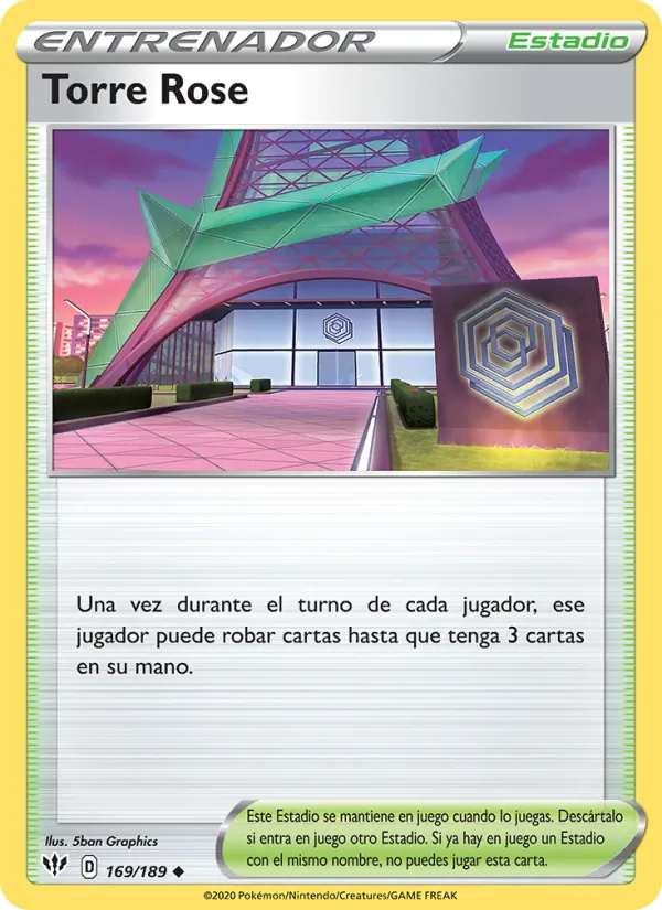 Carta Torre Rose de la expansión Oscuridad Incandescente, número 169/189