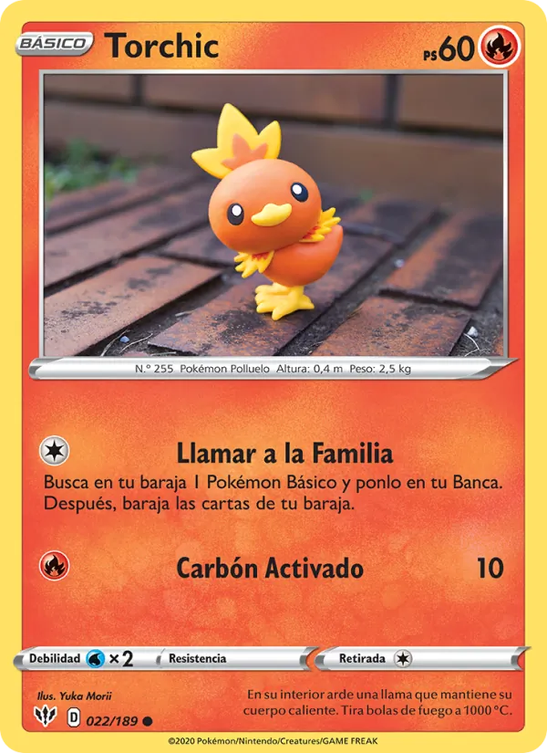 Carta Torchic de la expansión Oscuridad Incandescente, número 22/189