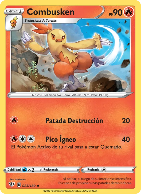 Carta Combusken de la expansión Oscuridad Incandescente, número 23/189