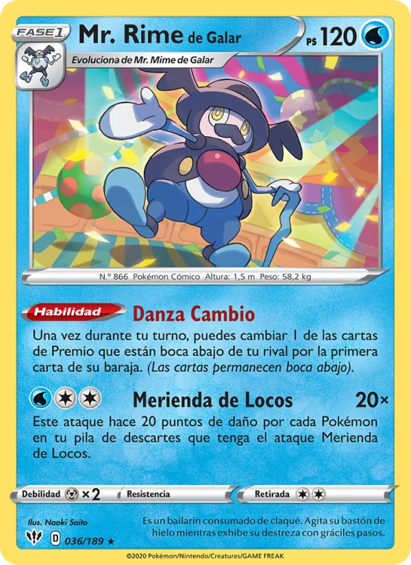 Carta Mr. Rime de Galar de la expansión Oscuridad Incandescente, número 36/189