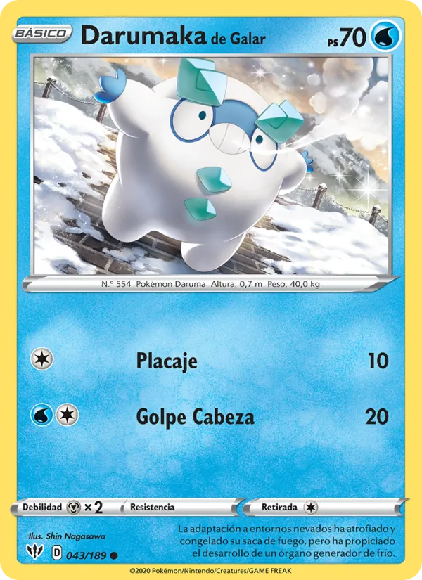 Carta Darumaka de Galar de la expansión Oscuridad Incandescente, número 43/189