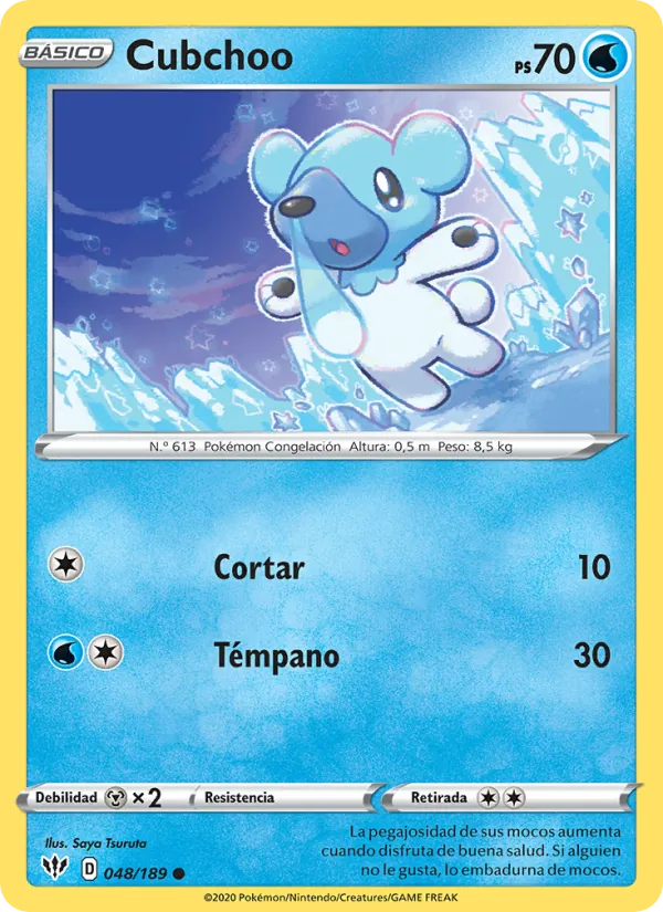 Carta Cubchoo de la expansión Oscuridad Incandescente, número 48/189