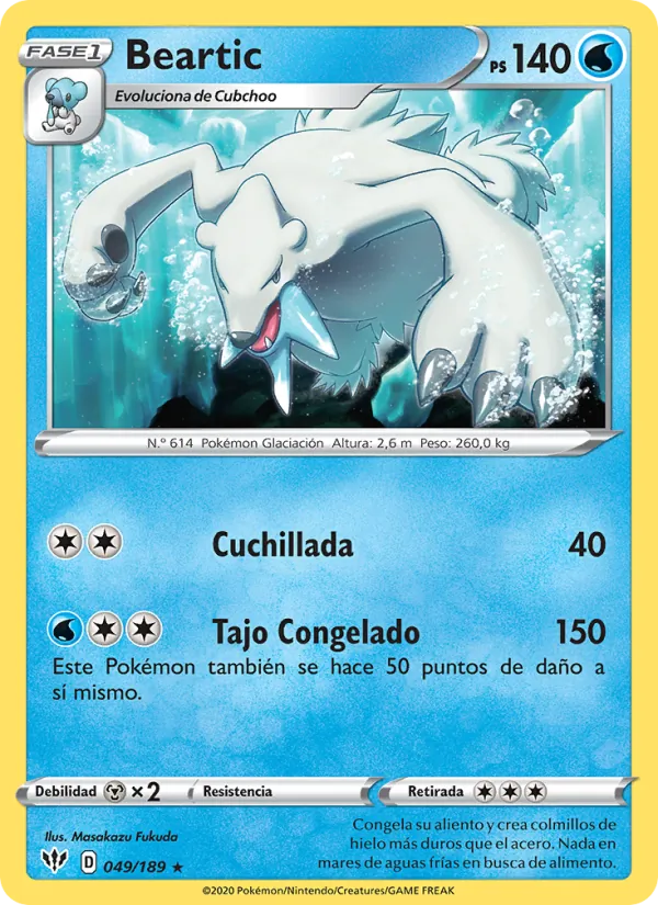 Carta Beartic de la expansión Oscuridad Incandescente, número 49/189
