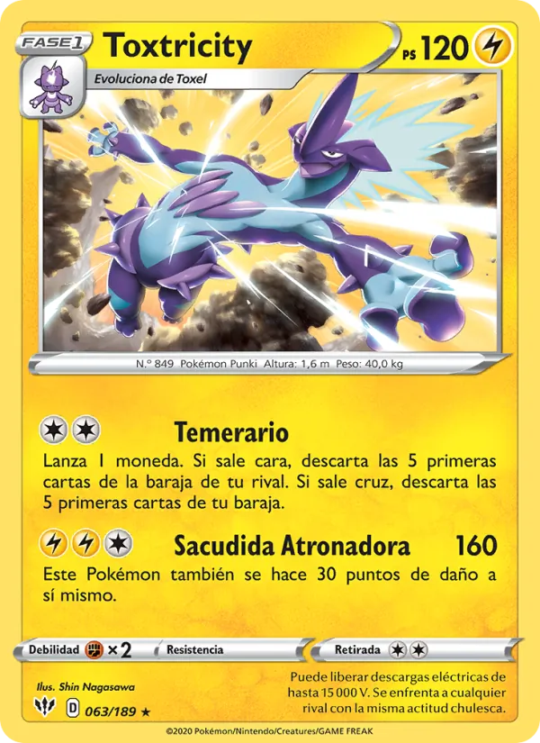 Carta Toxtricity de la expansión Oscuridad Incandescente, número 63/189