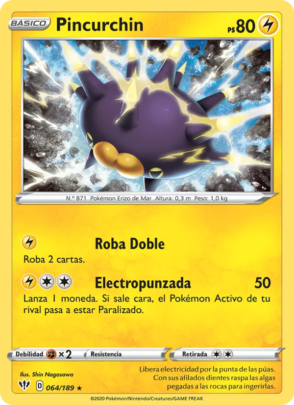 Carta Pincurchin de la expansión Oscuridad Incandescente, número 64/189